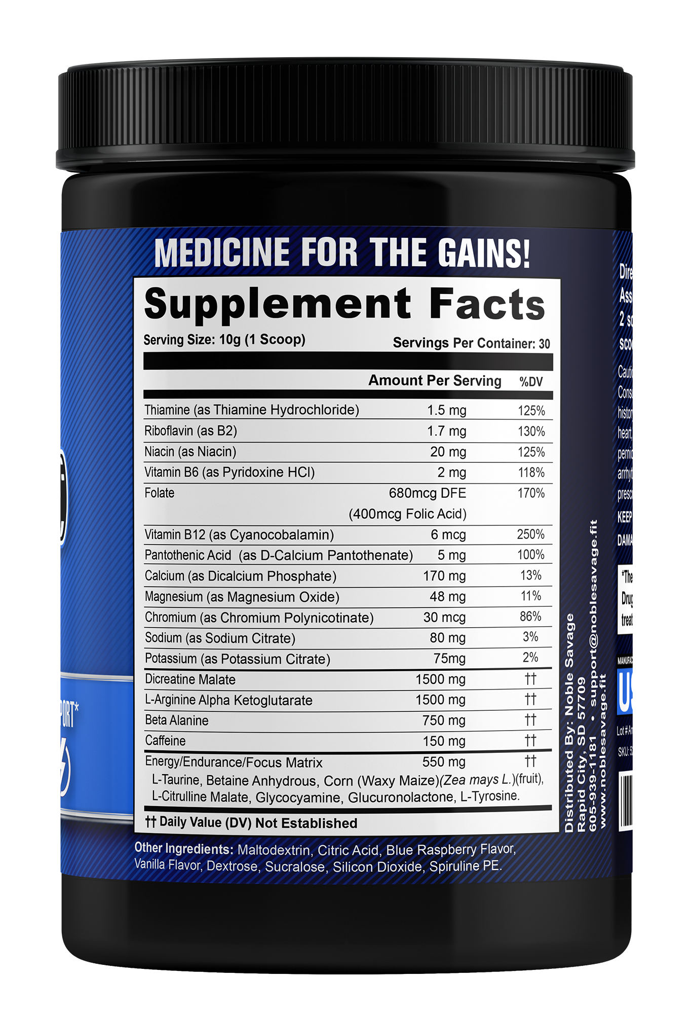 Nitric Shock Nootropic Pre Workout! Blue Razz-Matazz