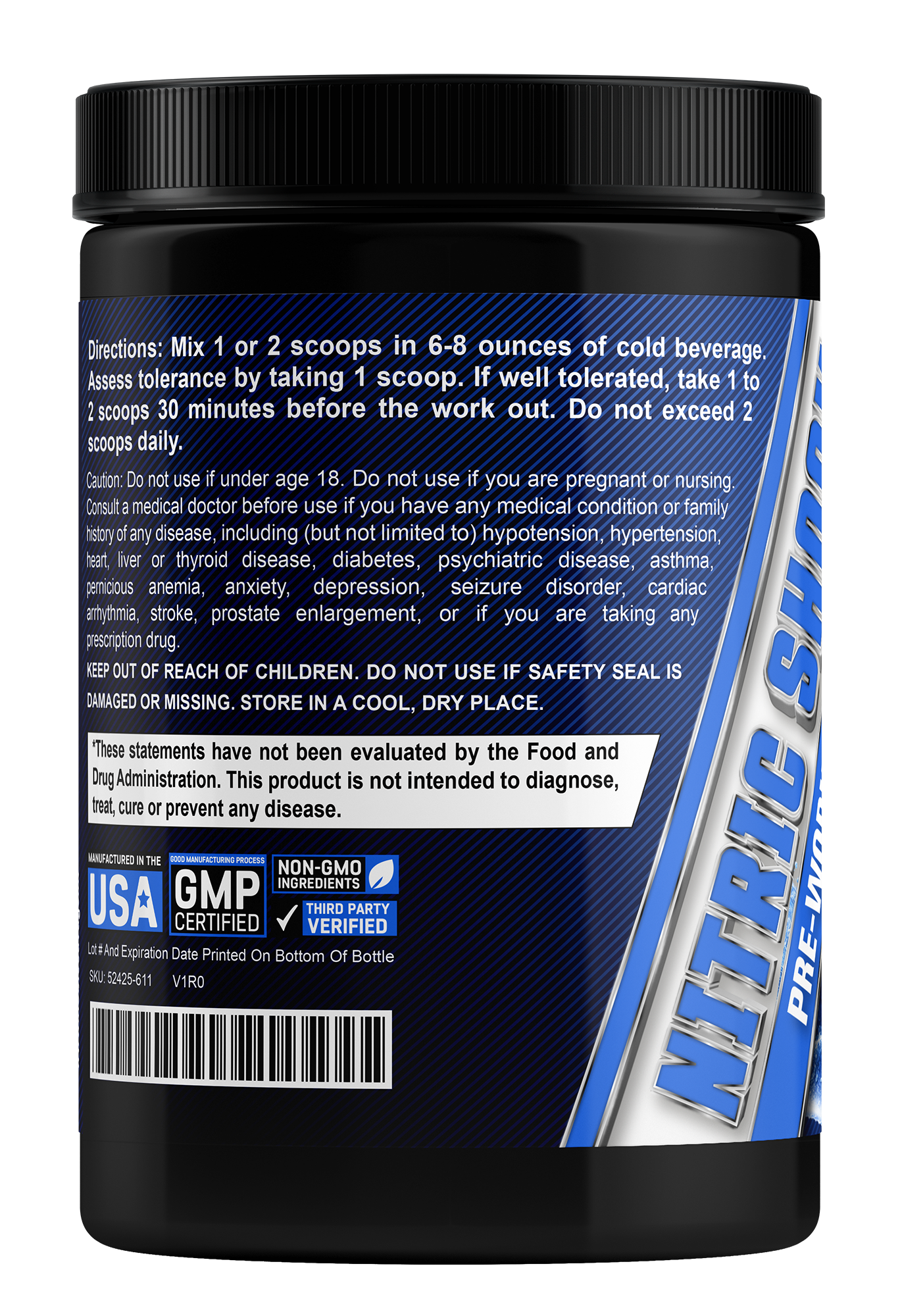 Nitric Shock Nootropic Pre Workout! Blue Razz-Matazz