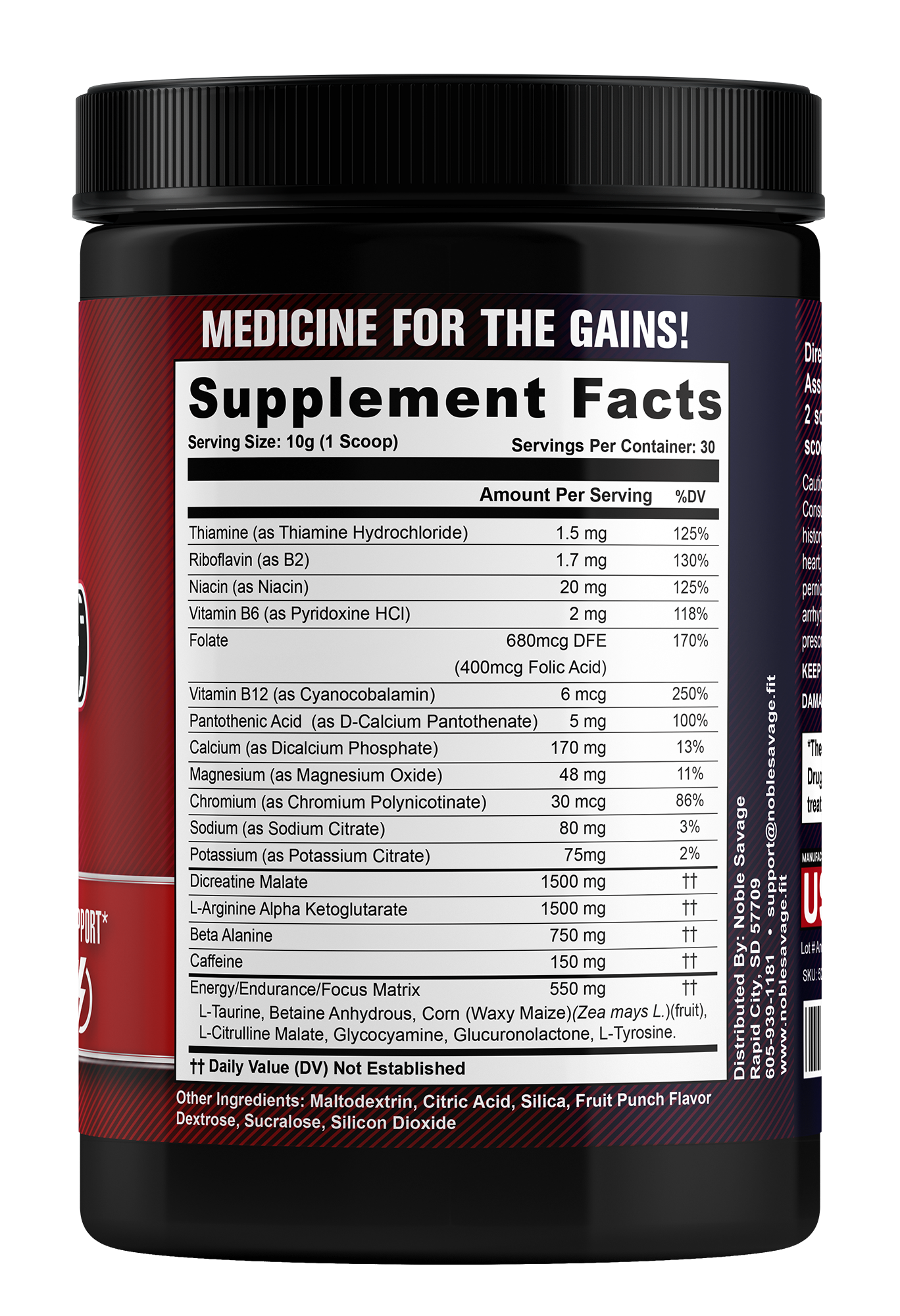 Nitric Shock Nootropic Pre Workout! Savage Punch